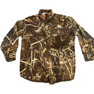 Game Winner Boy's Button Up Shirt Sz Small Camo Long Sleeve Cotton Advantage 4D